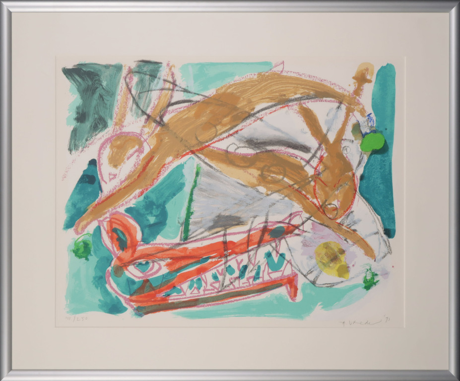 Anton Vrede - Anton Vrede: Litho, Z.T. - Ingelijst verkocht voor € 35!