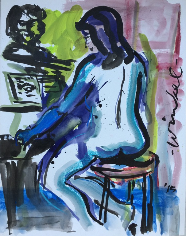 Arien Winkel - Originele tekening: Piano Player kopen? Bied vanaf 1!