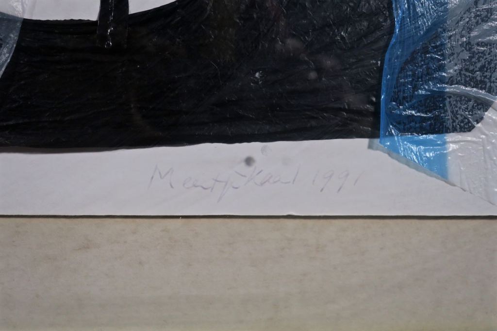 Meertje Kaal: Collage van plastic en tape, De zwarte vloot.. - Ingelijst (Groot) kopen? Bied vanaf 1!