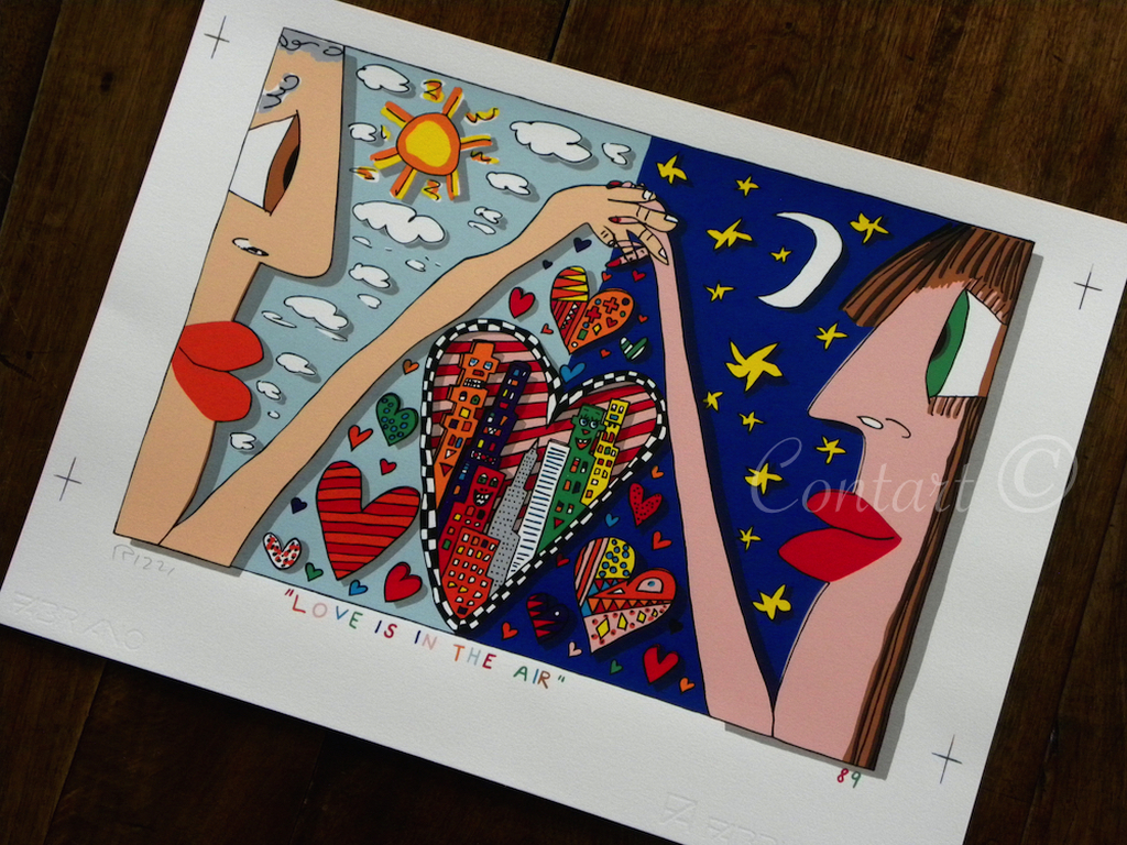 'Love is in the air' - handgesigneerde kleurenlithografie - 1989 kopen? Bied vanaf 200!