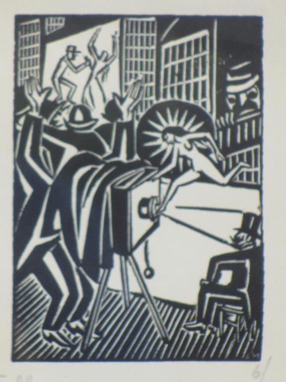 Frans Masereel, Madonna op het witte doek, Houtsnede verkocht voor € 50!