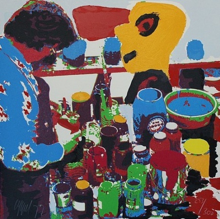 KAREL APPEL   Handgesigneerde Kleurenzeefdruk  HET GELE HOOFD uit 1977 kopen? Bied vanaf 325!