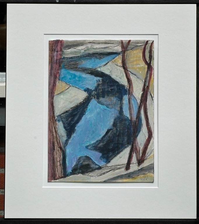 Hans Ebeling Koning, gouache/pentekening, Vijver verkocht voor € 50!