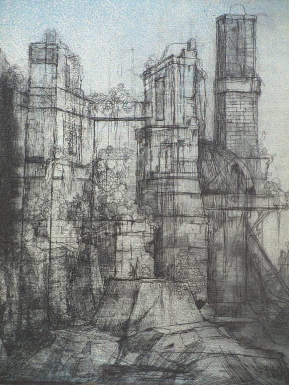 Dirkje Kuik, Studie voor een afgebrande schouwburg, Ets/litho/hoogdruk kopen? Bied vanaf 80!