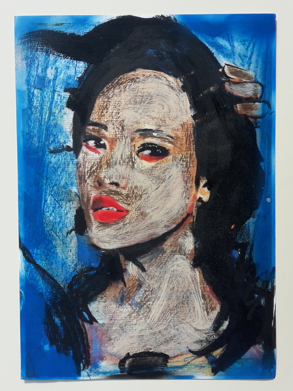 Peter Klashorst - She is not looking - gemengde techniek op papier - gesigneerd kopen? Bied vanaf 70!