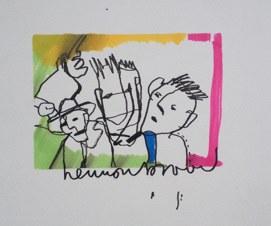 Herman Brood - "Forever Friends" - Originele viltstift tekening kopen? Bied vanaf 275!