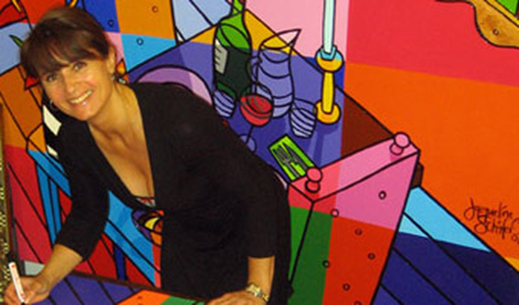 JACQUELINE SCHÄFER, originele handgesigneerde zeefdruk 'Blauwe Vogel' kopen? Bied vanaf 1!