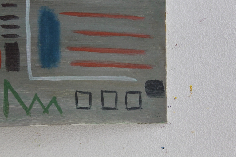 L.P. Boone: Acrylschilderij, 1989 , gesigneerd, geen titel kopen? Bied vanaf 20!