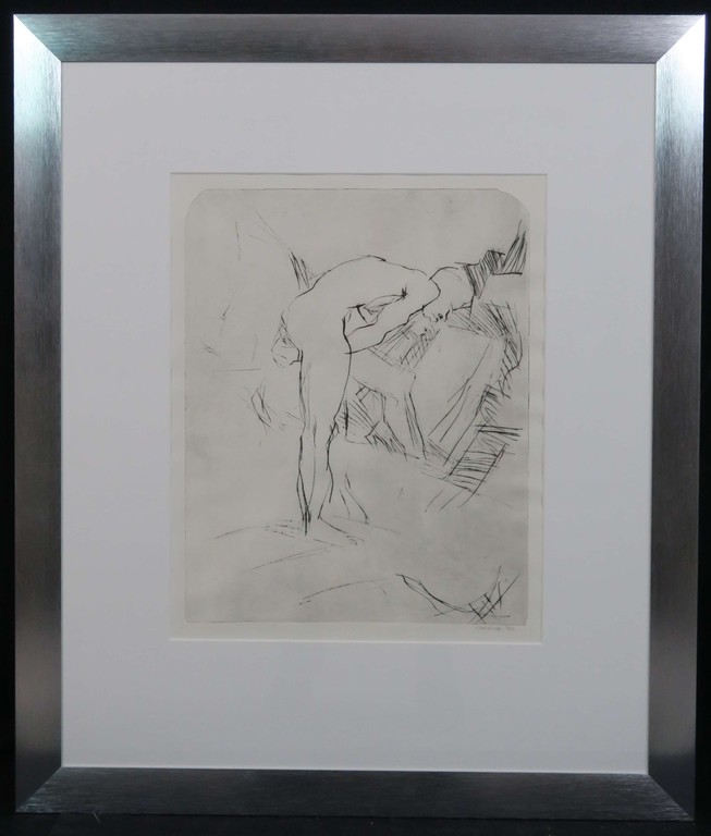 Onbekend gesigneerd: Droge Naald, Z.T. Figuur - Ingelijst kopen? Bied vanaf 1!