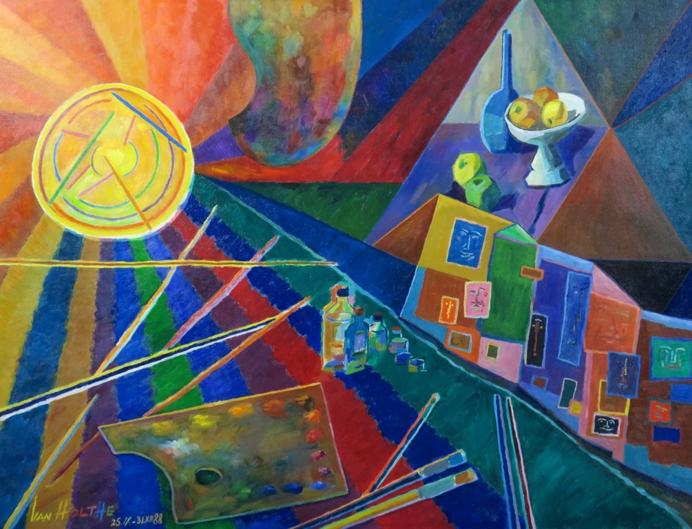 Jan van Holthe: Olieverf op doek, Atelier IV - Ingelijst (Groot) kopen? Bied vanaf 200!