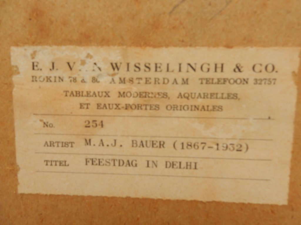Marius Bauer, ets, Een feestdag in Delhi 1926 kopen? Bied vanaf 200!