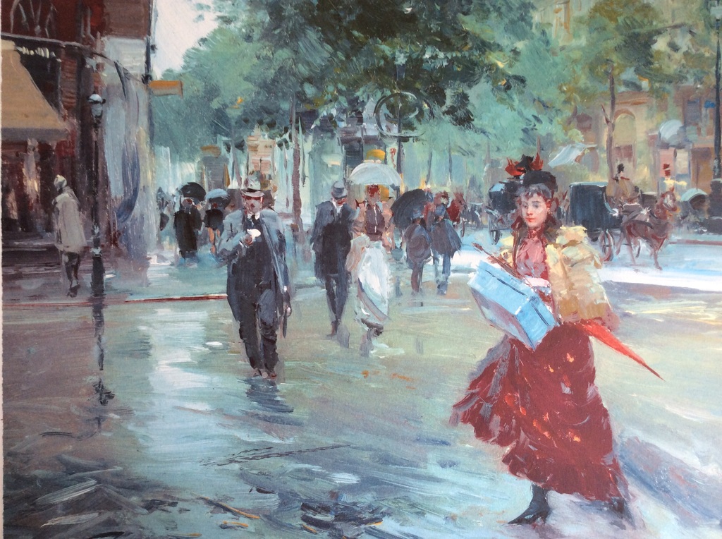 Juan Soler lithografie Parijse straatscene  verkocht voor € 100!