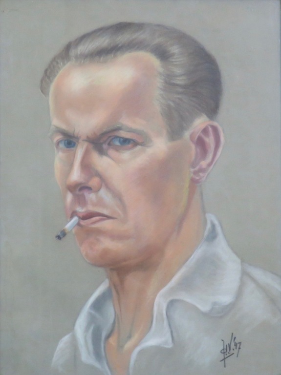Jan P.A. de Vries: Gouache, Portret - Ingelijst kopen? Bied vanaf 1!