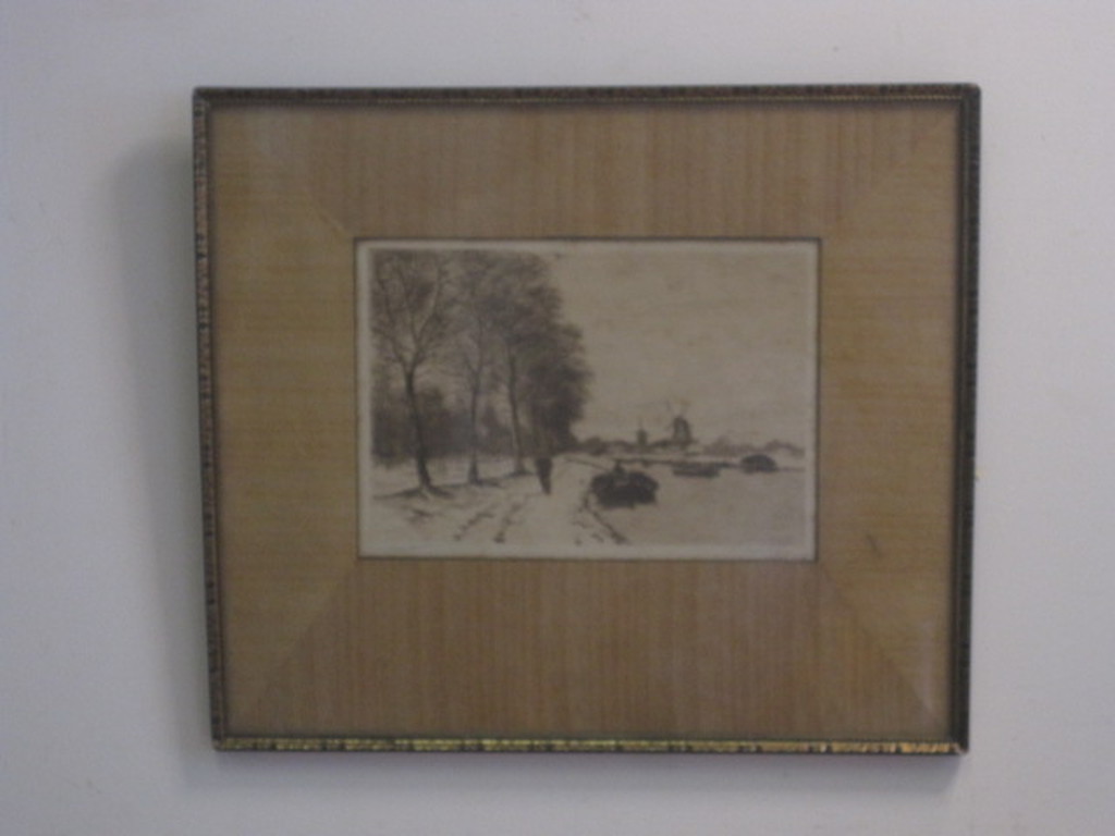 19e eeuwse Haagse School Louis Apol 1850-1936 ets "rivierlandschap" gesigneerd kopen? Bied vanaf 1!