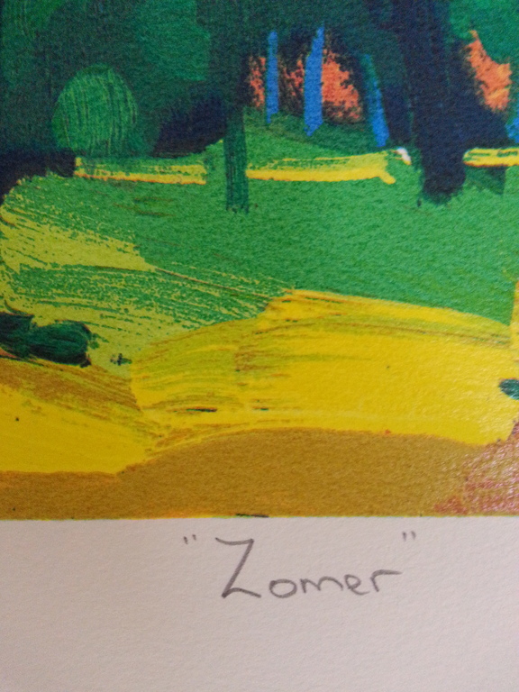 Jentsje Popma, zeefdruk op papier, Titel; kopen? Bied vanaf 75!