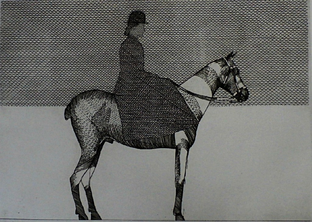 Aat Verhoog - ets: dame op paard - gesigneerd - 1971 kopen? Bied vanaf 50!