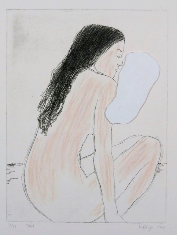 Iris van Dongen: Handgekleurde ets en collage, Wit kopen? Bied vanaf 1!