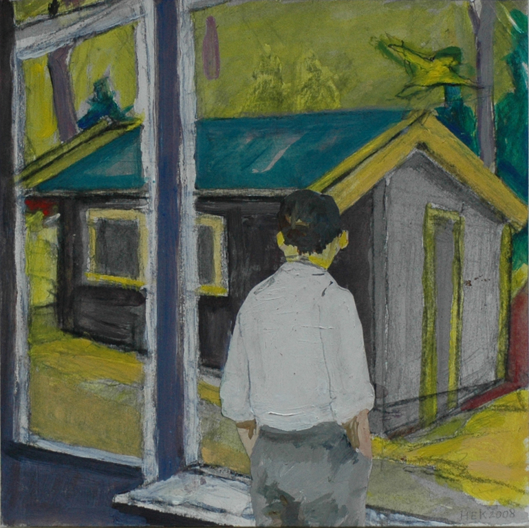 Hans Ebeling Koning, geschilderde collage, JOHAN verkocht voor € 65!