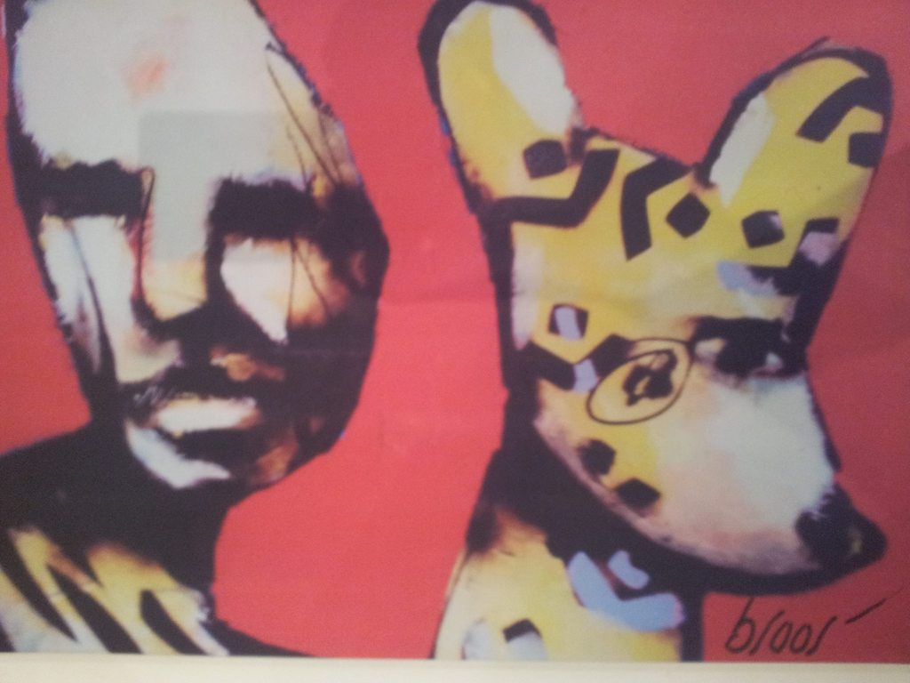 HERMAN BROOD - Zeefdruk op Doek - MENS EN DIER '''- Handgesigneerd - Kleine opla kopen? Bied vanaf 199!