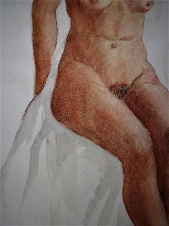 Fraaie ca. 1940 Aquarel Frits Schiller 1886-1971 "vrouwelijk naakt" gesigneerd kopen? Bied vanaf 1!