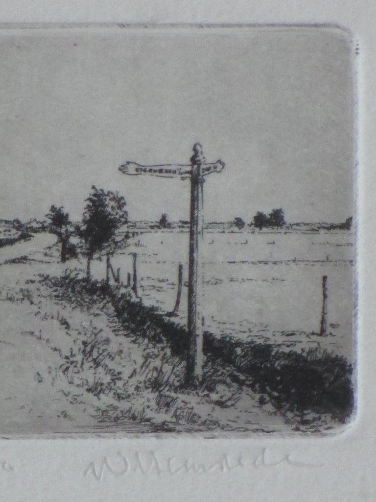 Warner Hemstede, Platteland met richtingbord, Ets kopen? Bied vanaf 1!