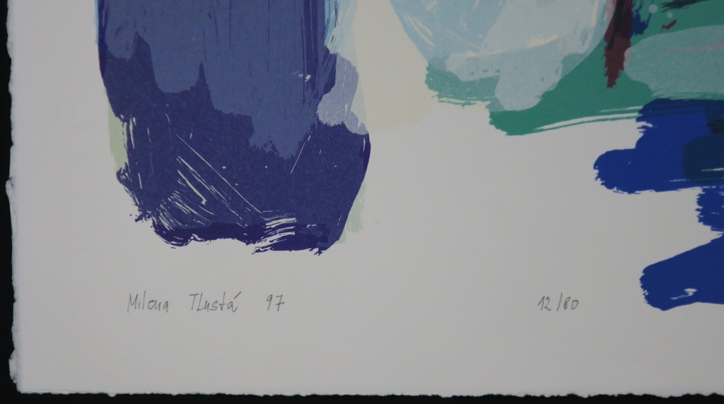 Milena Tlusta: Zeefdruk, Blauwe Compositie kopen? Bied vanaf 1!