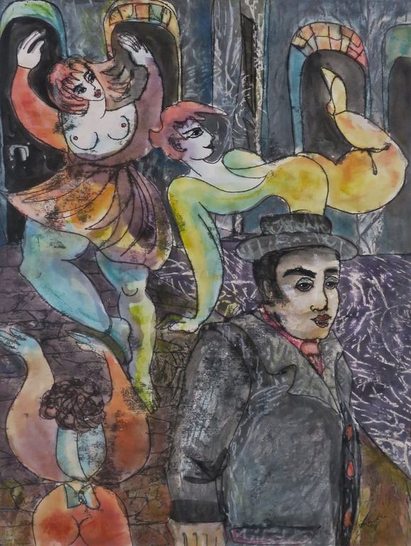 Franca Muller Jabusch: Gouache, Zonder titel - Ingelijst kopen? Bied vanaf 35!