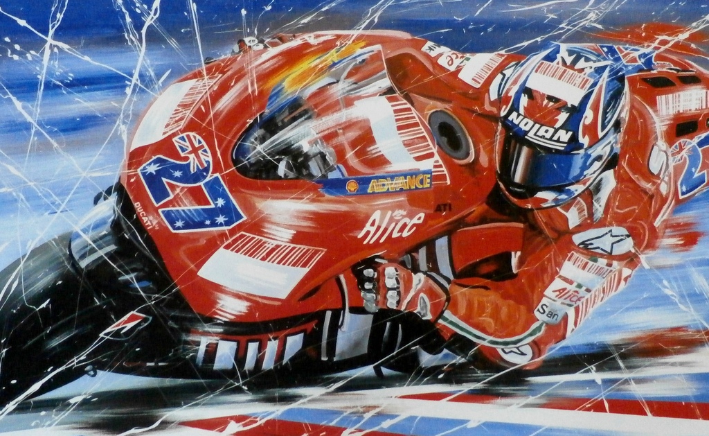 Eric-Jan Kremer - zeefdruk: World champion Casey Stoner - 2007 kopen? Bied vanaf 30!