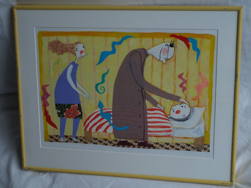 Daan Remmerts de Vries: Acryl en collage , Het leven is raar 11 –ingelijst -1997 kopen? Bied vanaf 75!