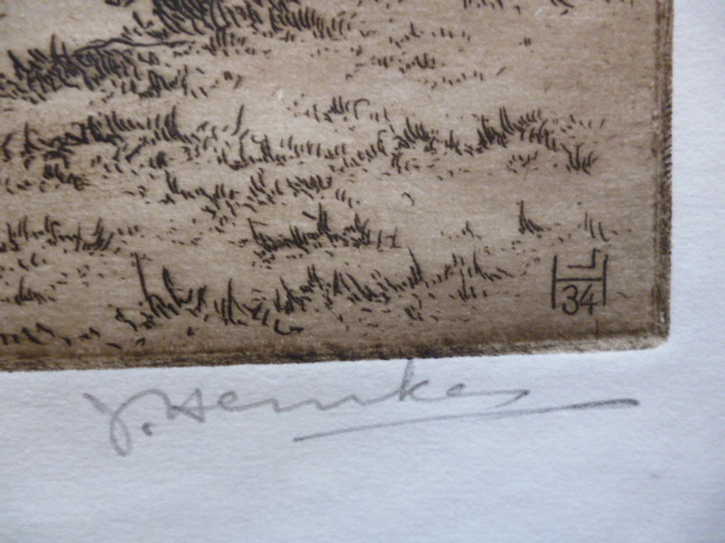 Johan Hemkes - ets - Oan 'e mar kopen? Bied vanaf 50!