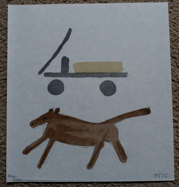 Klaas Gubbels- litho: de kar - gesigneerd - 2007 kopen? Bied vanaf 90!