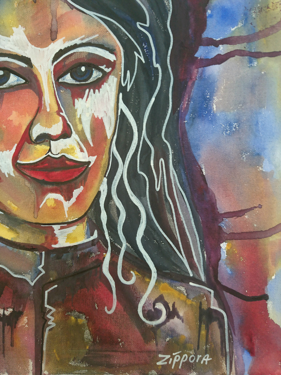 Zippora Meijer  Portret  Aquarel en acryl  op doek  kopen? Bied vanaf 25!