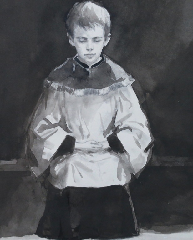 Klaas Fernhout: Lot met 6 tekeningen/aquarellen van misdienaars  kopen? Bied vanaf 1!