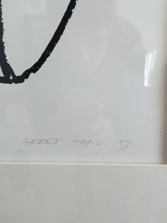 Geert Baas  1997 zonder titel zeefdruk gesigneerd in lijst kopen? Bied vanaf 40!
