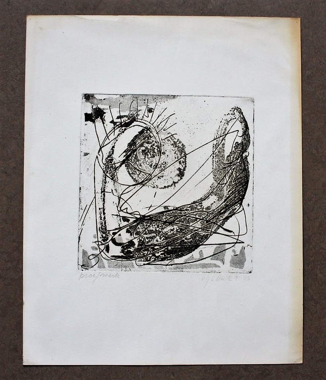 Ernst Vijlbrief (1934-2010): ets, abstracte compositie, 1963 kopen? Bied vanaf 1!