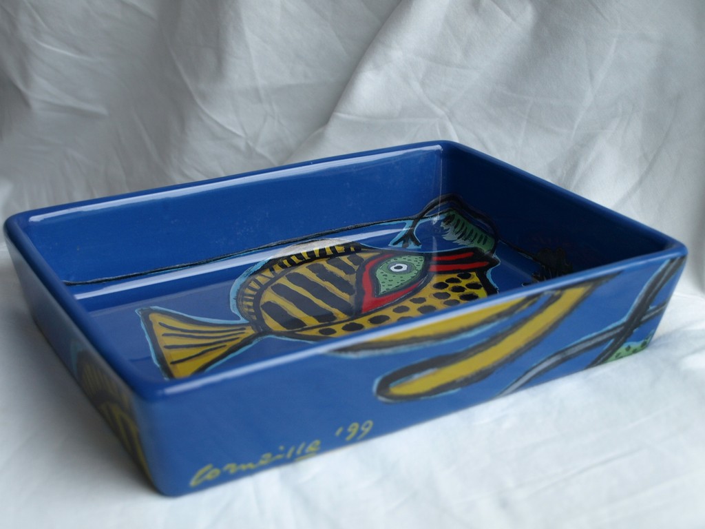 Corneille : Aardewerk,  Ovenschaal – Vis - 1999  kopen? Bied vanaf 1!