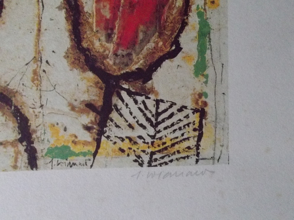 Zonder titel, lithografie, handgesigneerd rechts , afmeting 50 x 66,  kopen? Bied vanaf 120!