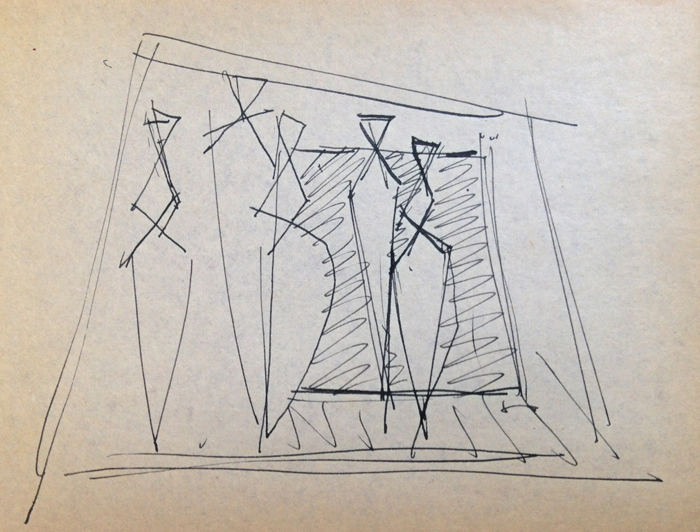 Siep van den Berg, Originele Oost-Indische inkt tekening uit 1956, "4 figuren" kopen? Bied vanaf 1!