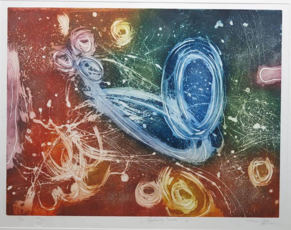 Ad Arma: Ets/Aquatint, Appearing Sounds II - Ingelijst (groot!) kopen? Bied vanaf 150!