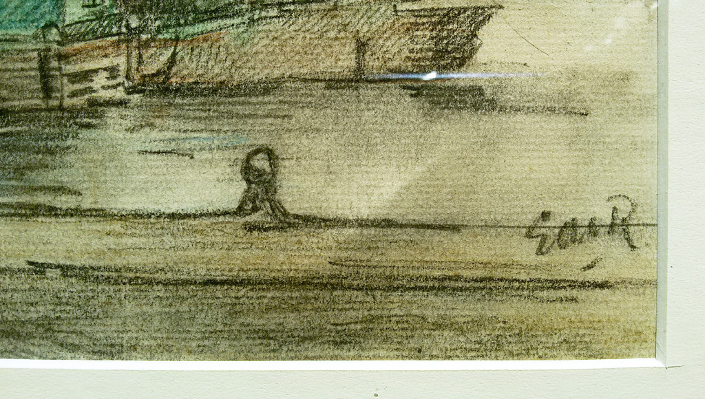 Gezicht op het Scheepvaarthuis te Amsterdam - Tekening (prachtig ingelijst) kopen? Bied vanaf 1!