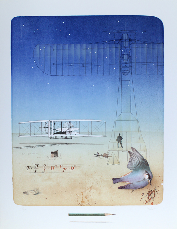 Ernst Hanke  -Gebrüder Wright- Litho. Eigen druk.  Handgesigneerd. 1994 kopen? Bied vanaf 79!