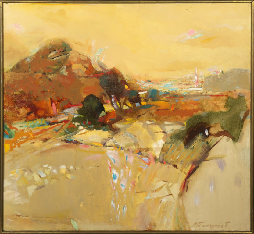 Onbekende kunstenaar: Acryl op doek, Zonder titel - Ingelijst verkocht voor € 81!