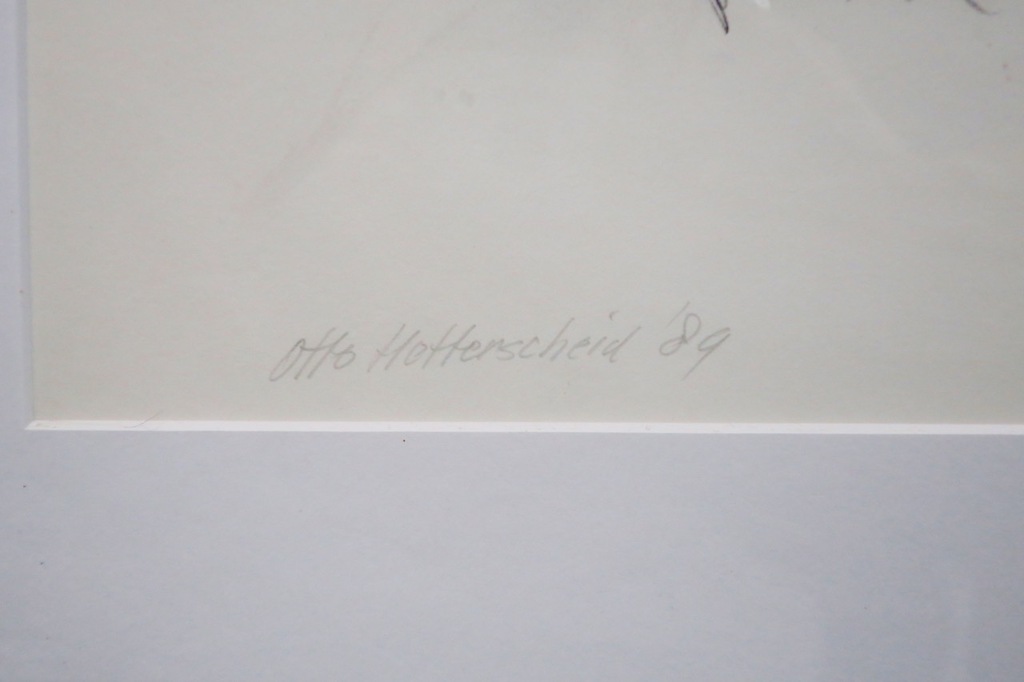 Otto Hetterscheid: Tekening, Zonder titel - Ingelijst kopen? Bied vanaf 100!