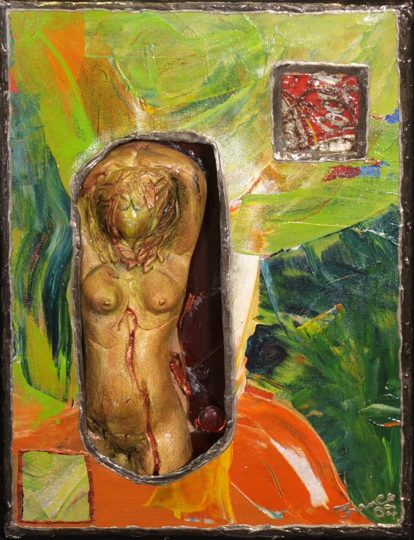 Franca Muller Jabusch: Gemengde technieken op doek, Zonder titel verkocht voor € 55!