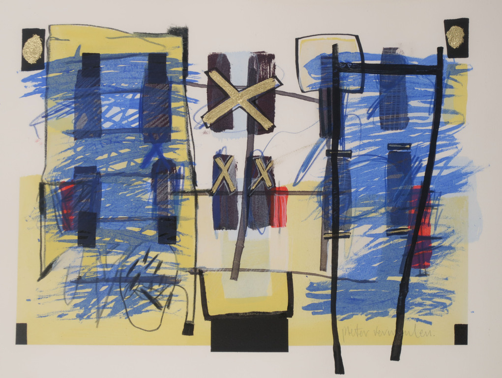 Pieter Vermeulen: Gemengde techniek op papier, Z.T. - Ingelijst kopen? Bied vanaf 1!