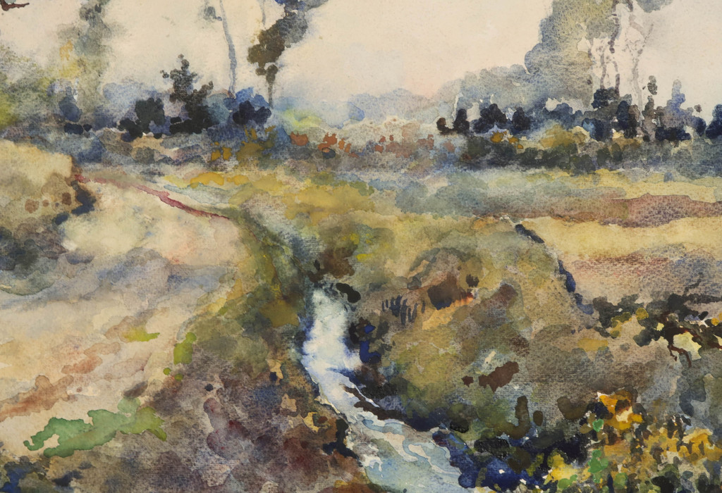 Hugo Polderman: Aquarel, Park bij Ugchelen  kopen? Bied vanaf 120!