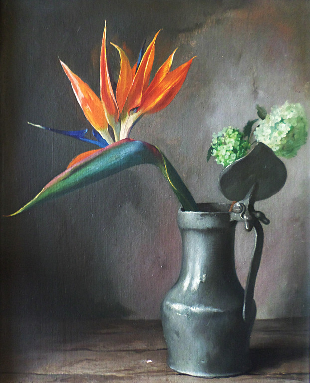 Heinrich Carl Maclean – Stilleven, olieverf op doek (ingelijst) verkocht voor € 195!