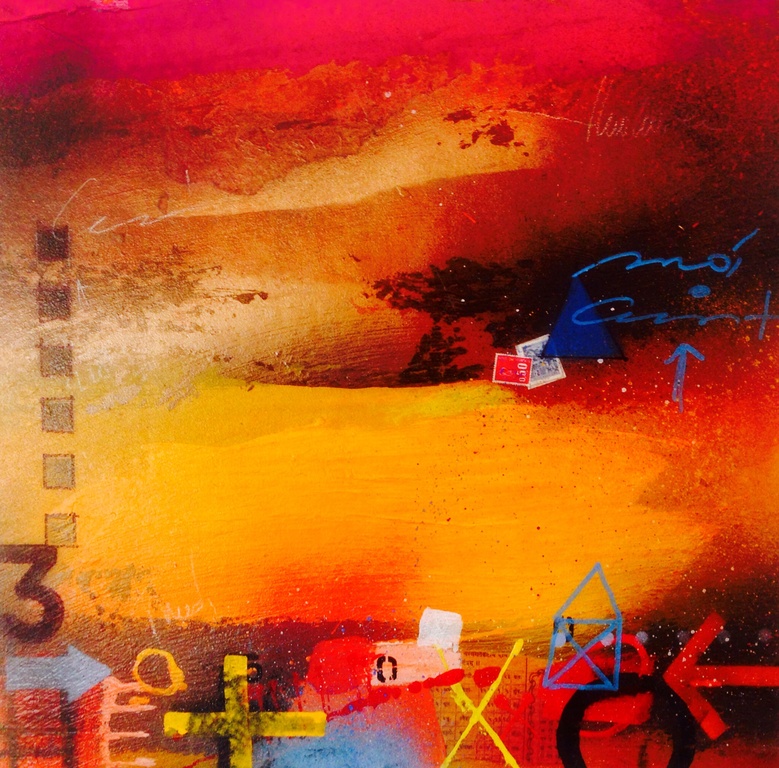 Theo koster, gemengde techniek, sunset kopen? Bied vanaf 1!