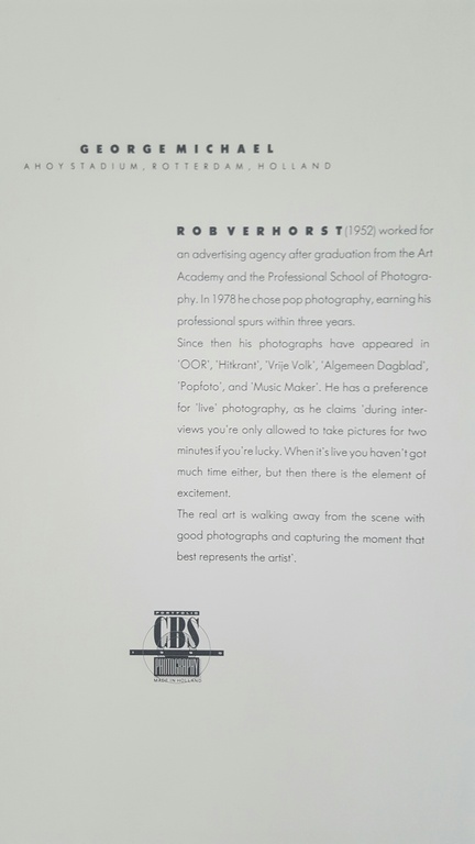 Rob Verhorst, gesigneerde foto, George Michael kopen? Bied vanaf 50!