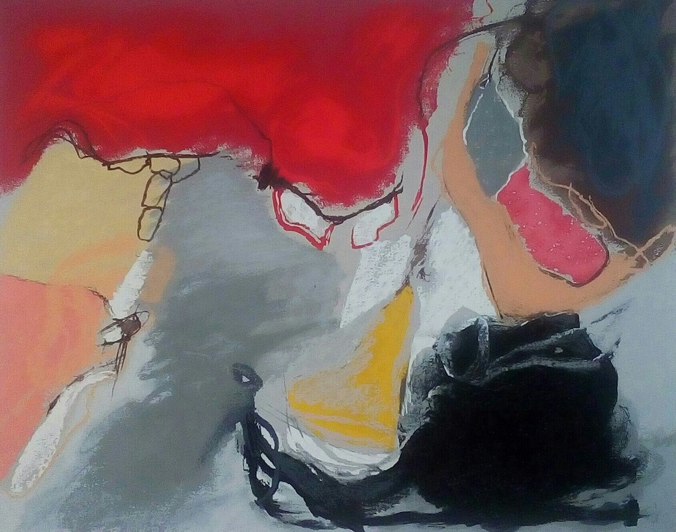 Henk van Vessem: grote zeefdruk, zonder titel verkocht voor € 45!